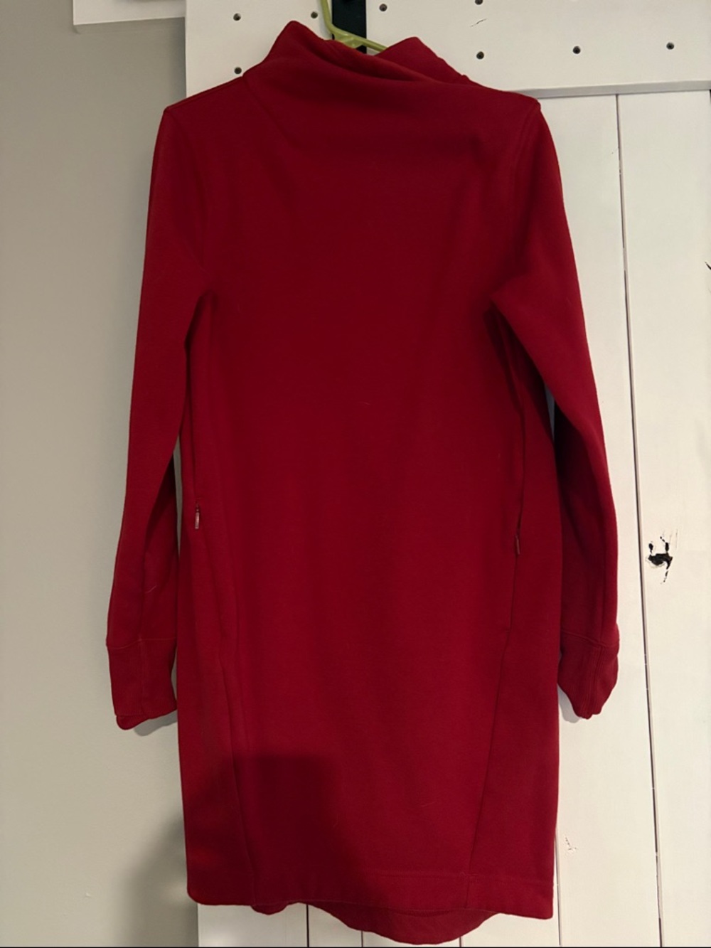 Athleta Red Cowl-Neck Fleece Dress